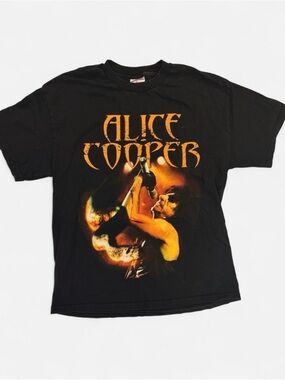 Vintage 2003 Alice Cooper Bare Bones Tour ’03 T-Shirt Black Size L Y2K Band Tee